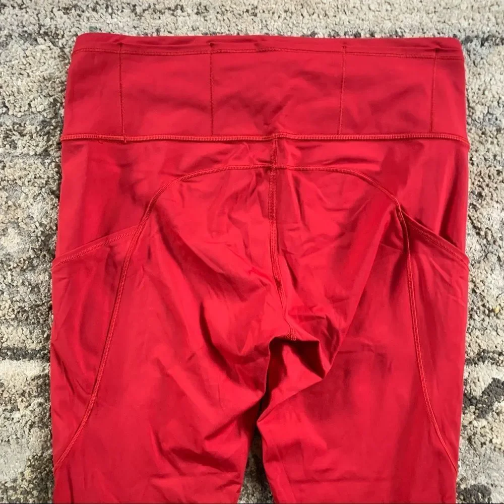 Lululemon Fast & Free 7/8 Tights ll Non-Reflective Nulux 10 Dark Red